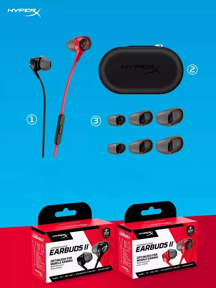 HyperX Cloud Earbuds II Gaming Headset With a Microphone Immersive