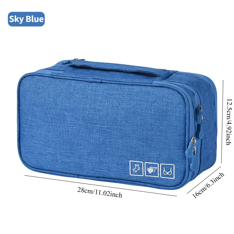 Compact Travel Organizer Bag for Lingerie and Accessories Storage