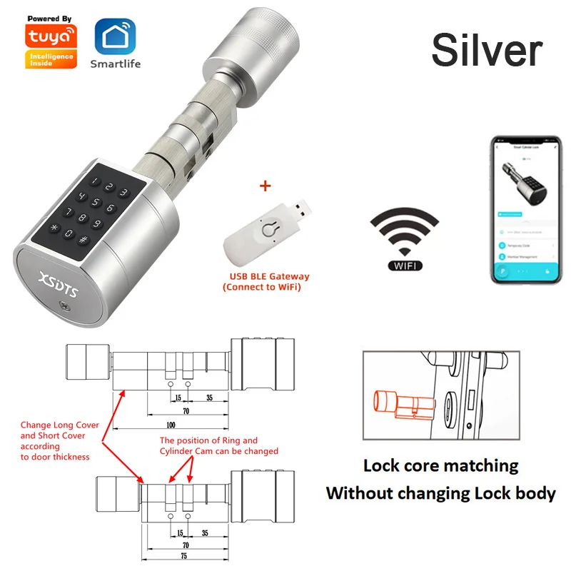 Tuya APP بصمة اسطوانة الإلكترونية قفل الباب الذكي...