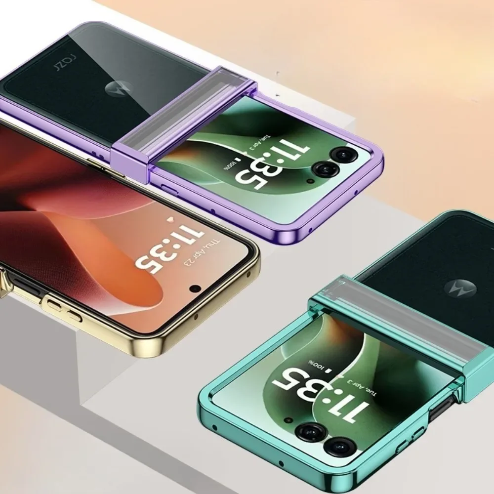 Electroplated Transparent Hinge Protective Phone Case - Hard Shell Cover