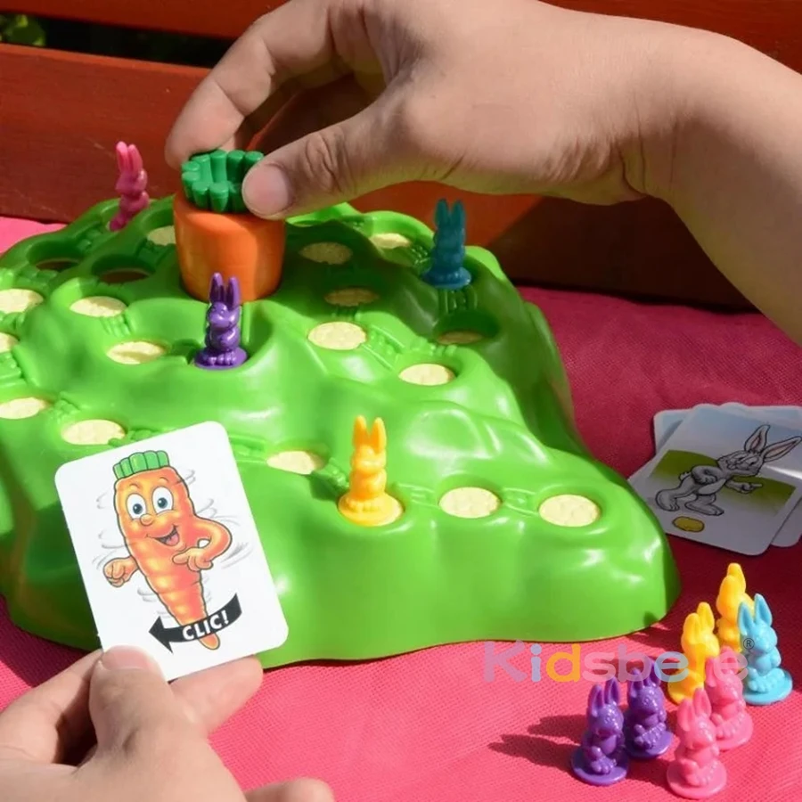 Rabbit Trap Game Rabbit Game Cross Country Spinning Race Turnip Drop Board Game Family Party Game 5