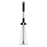 9 Teeth Telescopic Metal Rake Adjustable Retractable Leaves Rake For Garden Backyard Lawn Farm Cleaning Tools 1