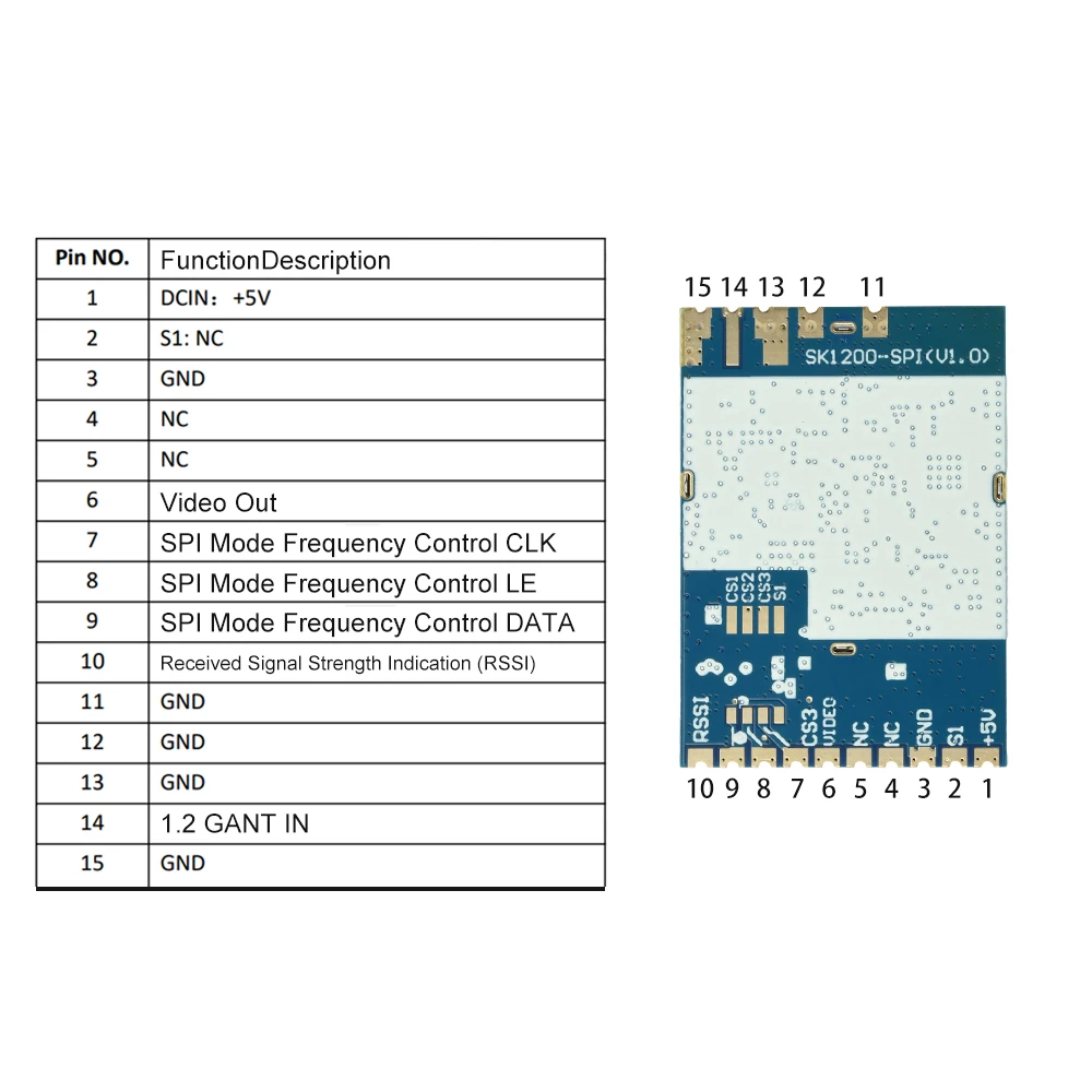 Module Émetteur Vidéo FPV 5.8G 600mW 48CH SPI pour Drone Racing