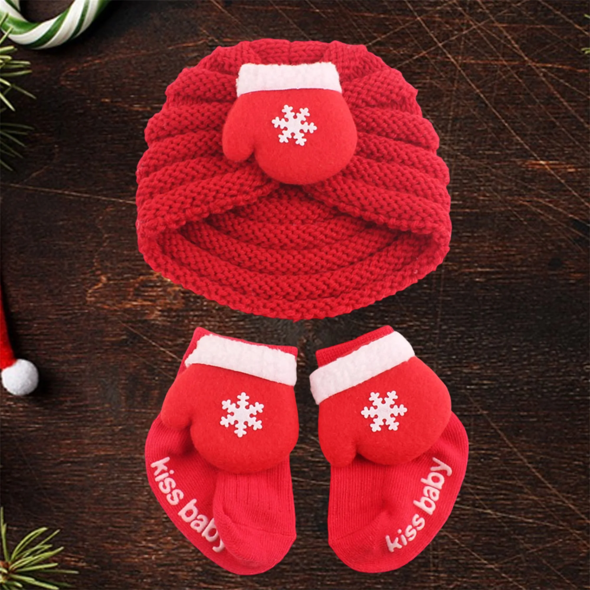 Adorable Baby Reindeer Beanie and Booties Set Stylish Infant Rudolph Hat with Matching Socks for Christmas