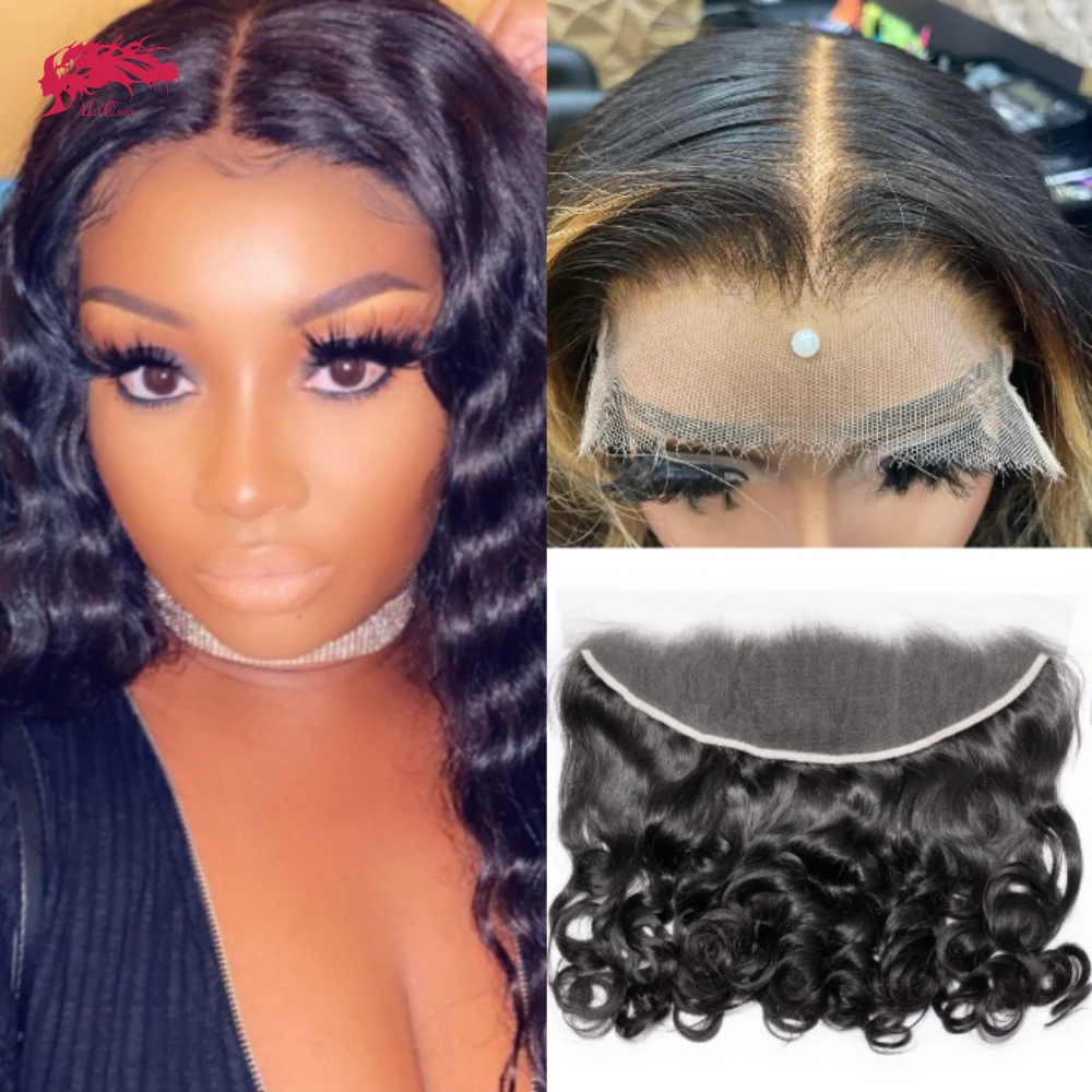 Ali Queen Natural Wave 13x6&13x4 hd Lace Frontal Braizlian Raw unprocessed human hair 2x6 5x5 6x6 HD Lace Closure