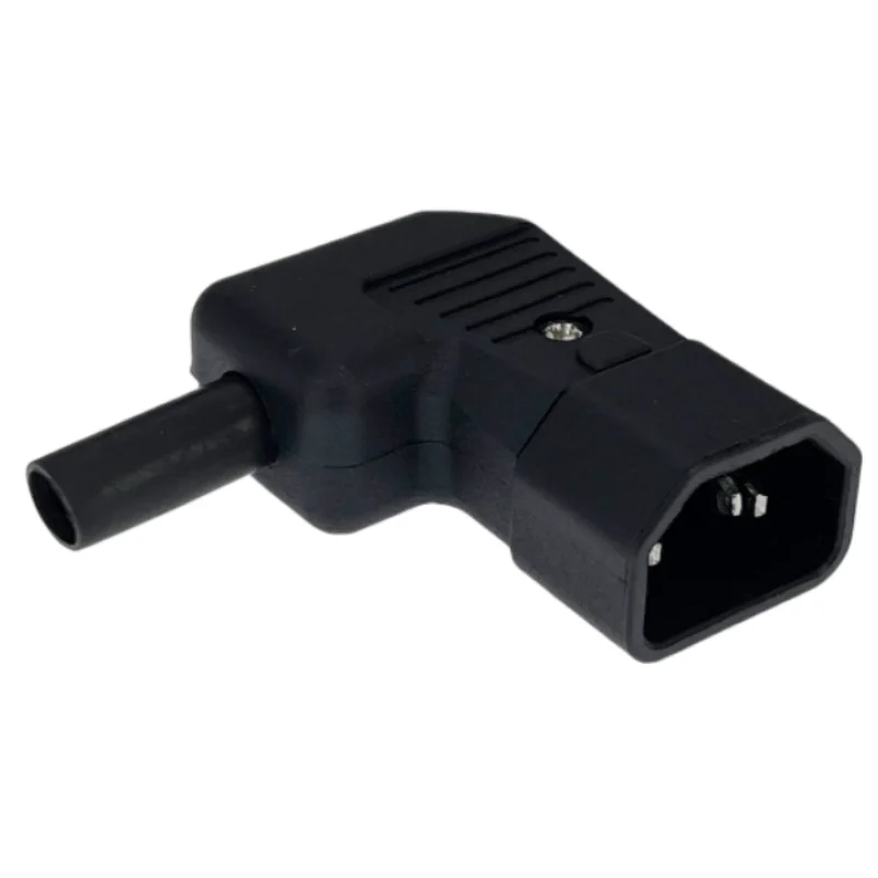 Durable Black Elbow Power Cord with IEC Connector - 10A 250V
