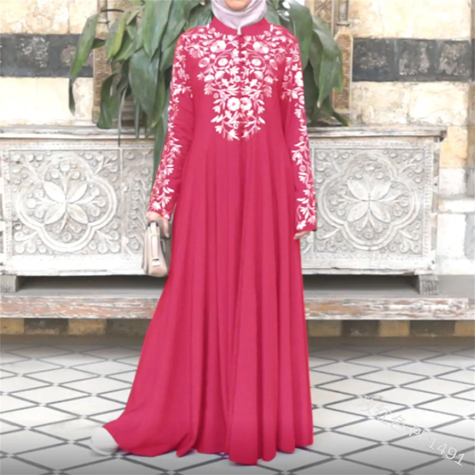 

Черное элегантное платье Дубай Abayas с цветочным принтом Исламская молитвенная Одежда для девочек Рамадан халат длинное кимоно модная Арабская одежда