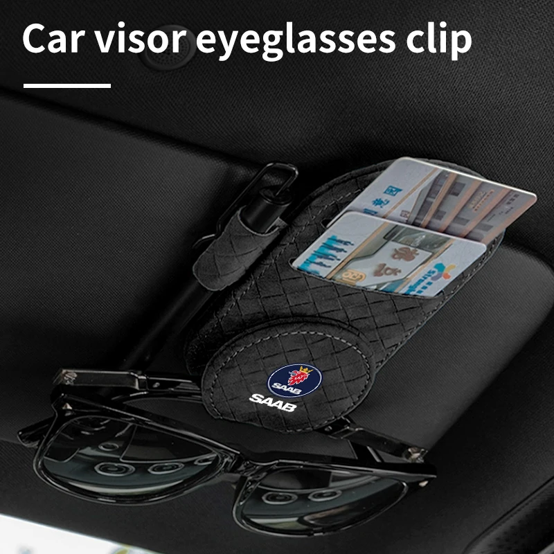 Car Sun Visor Organizer Pen Card Storage Clip Occhiali Da Sole Supporto Per Saab 9-3 9-5 93 900 9-7 600 99 9-X 97X Turbo 9-2X Gt750 92