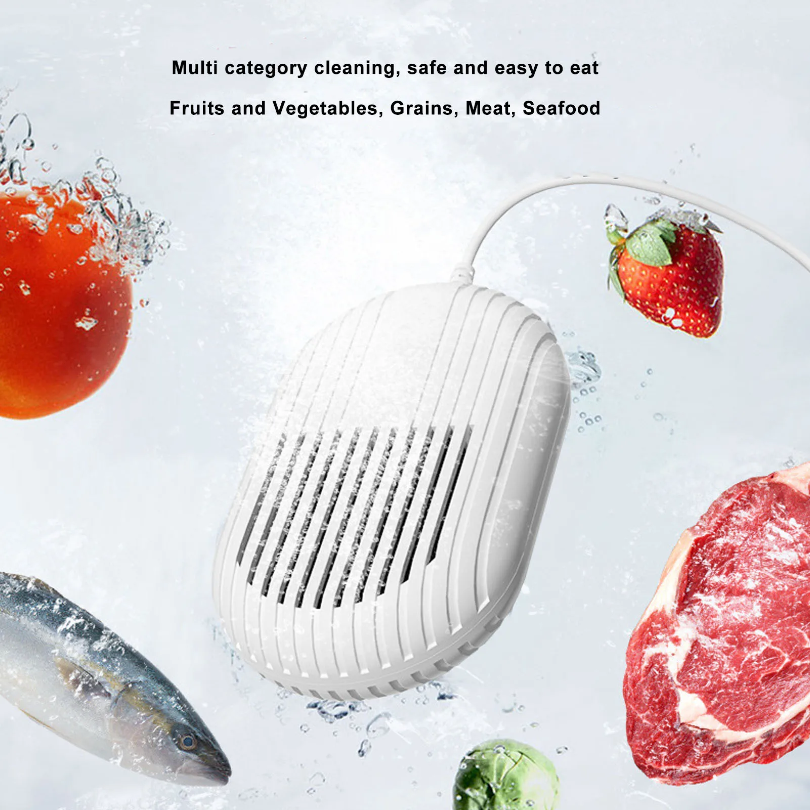 Fruit and Vegetable Washing Machine with Dual Chamber 4 Modes USB Powered Wall Mounted Fruit Cleaner Device Veggie Cleaner 3