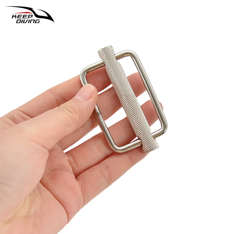 1Pcs 316 Stainless Steel Slide Buckle Triglide Slides Webbing Slider Strap Keeper for BCD Fasteners Straps