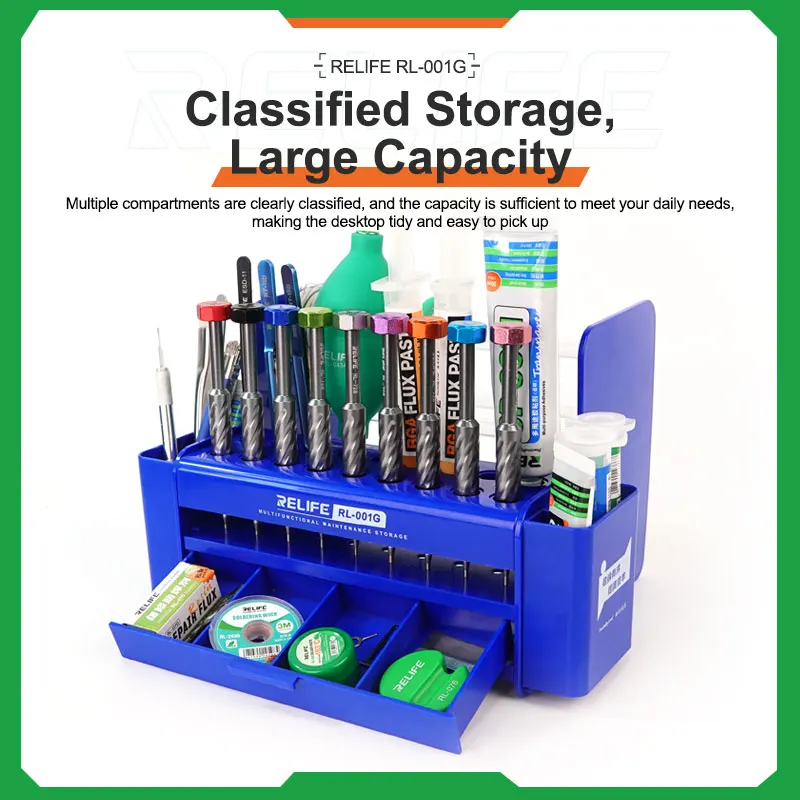 Tool Storage Box Multifunctional Maintenance Desktop Storage Box For Screwdrivers Tweezers Parts Tin Wire Various Accessories Storage