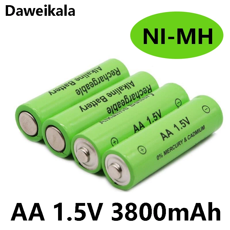  Daweikala AA Battery 3800 MAh Rechargeable Battery NI-MH 1.5 V AA Battery for Clocks, Mice, Computers, Toys So on+ Free Shipping 
