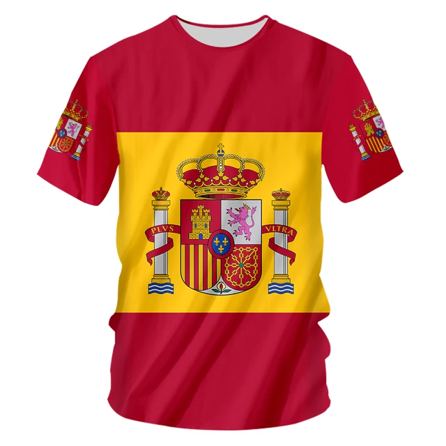إسبانيا قميص الرجال الصيف Hot البيع ثلاثية الأبعاد الطباعة موضة قصيرة  الأكمام اسبانيا ملابس الرجال النساء مريحة اسبانيا العلم تي شيرت 6XL -  AliExpress