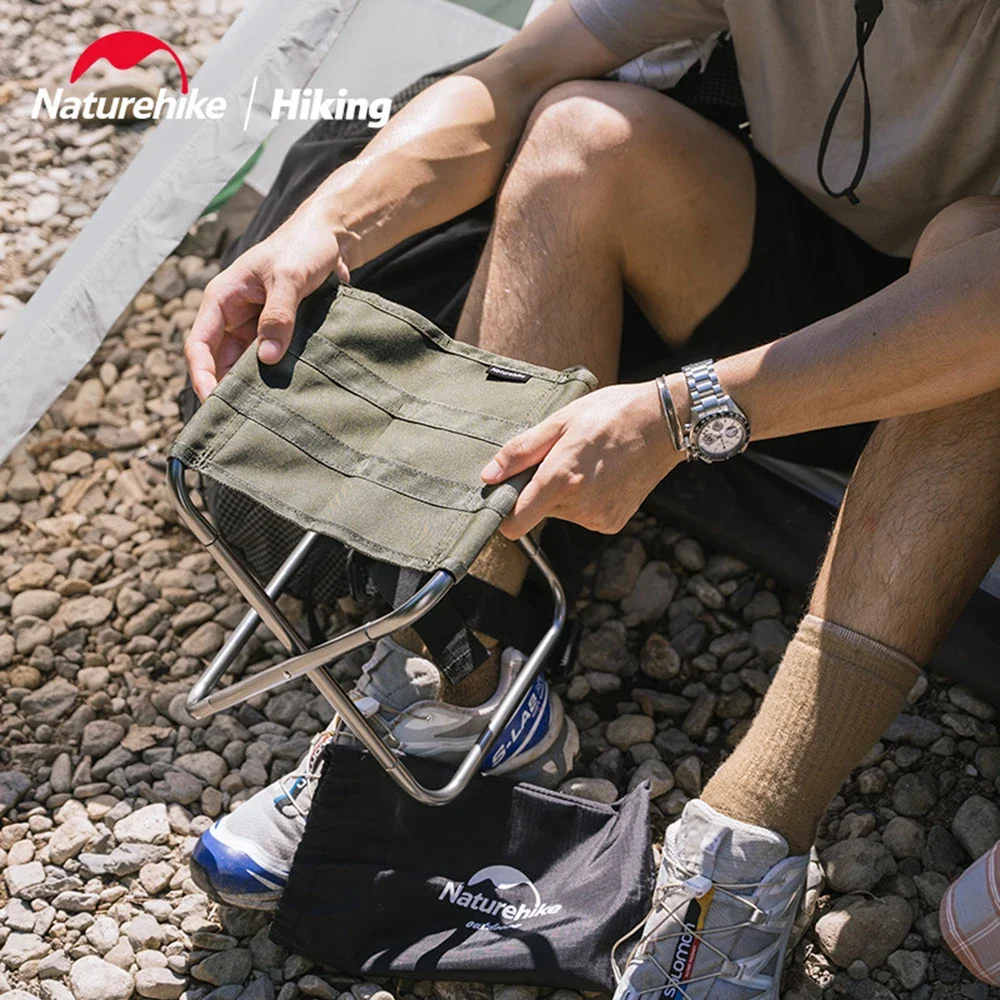 Naturehike-Lightweight Outdoor Camping Chair,Folding Aluminium Fishing Stool,Collapsible Camping Seats, Hiking Stool, NH17Z012-L