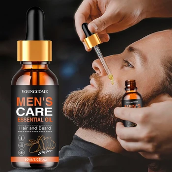 Gli uomini Barba Olio Essenziale Aumentano Idratare Morbido Liscio Nutrire Addensare Per La Toelettatura Dei Capelli Cura Del Viso Crescita Della Barba Olio Cura