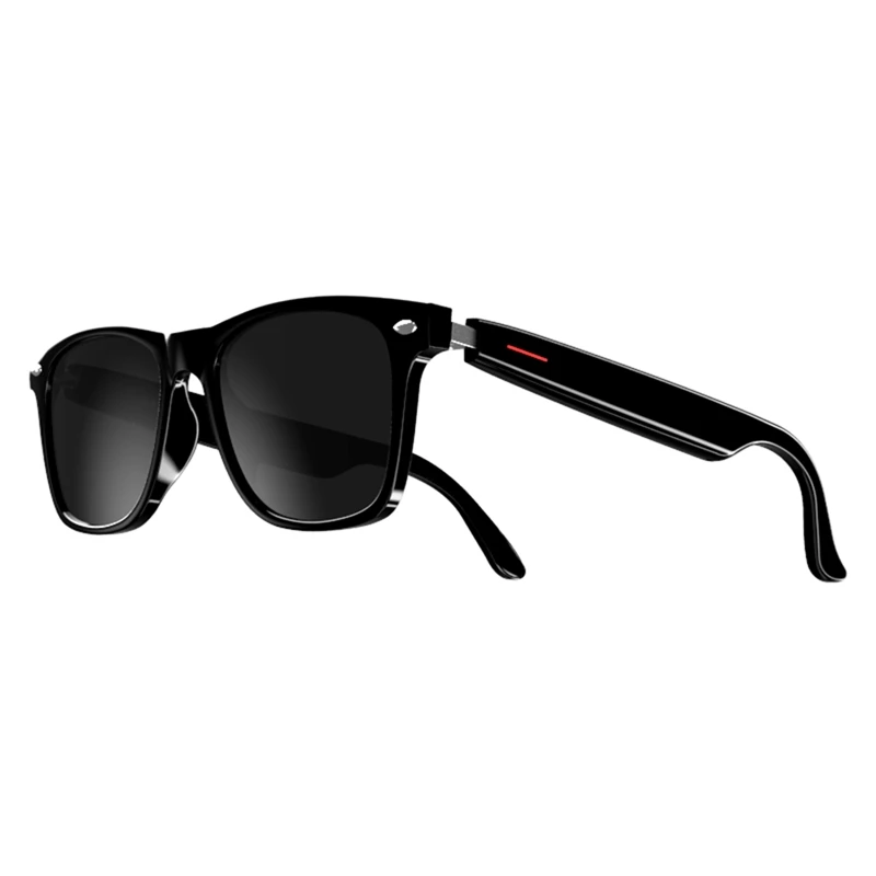 E13 Smart Glasses Wireless Bluetooth 5.0 Glasses with Headphones Hands-Free Calling Music Photograph,Black C