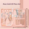 30 in 1 Manicure Set Nail Clipper Set Nail Kit for Women Men Stainless Steel Manicure Kit Professional with Travel Case 5
