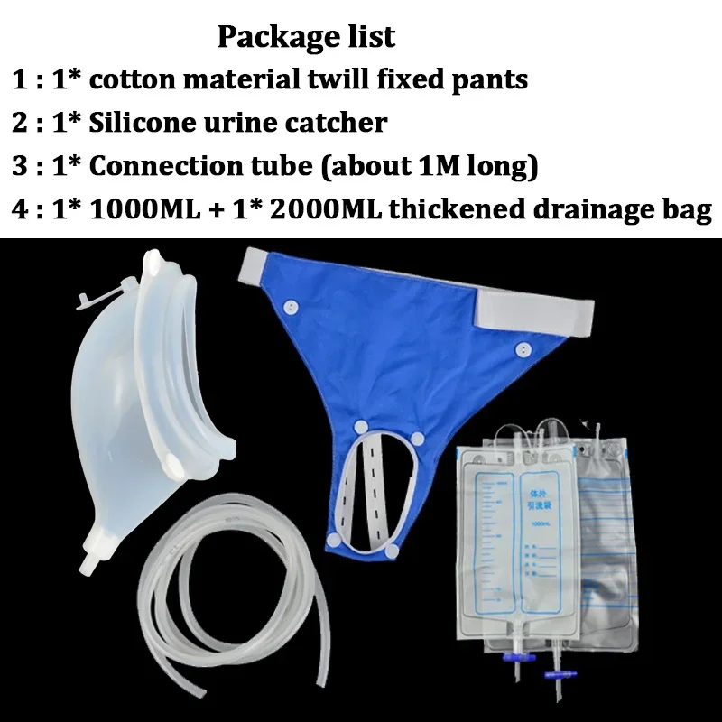 Urine Collection Bag for Men Female Elderly Urinary Incontinence Patients Wearable Bedridden Silicone