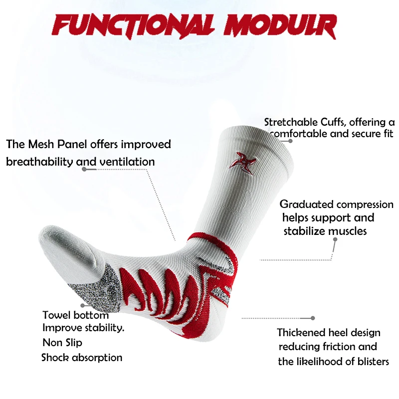2025 Veidoorn Anti-Slip Compression Sports Socks