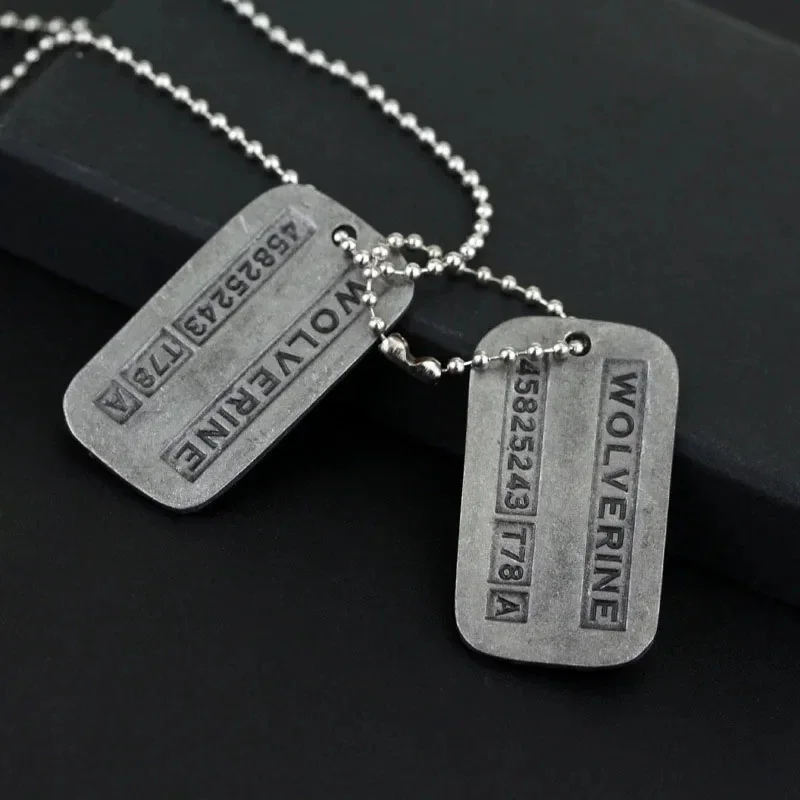 Anime Wolverine Military Card Necklace Wolf Claws X-Men Superhero Wolverine Cosplay Accessory Sets Halloween Party Cosplay Props cosplay necklace