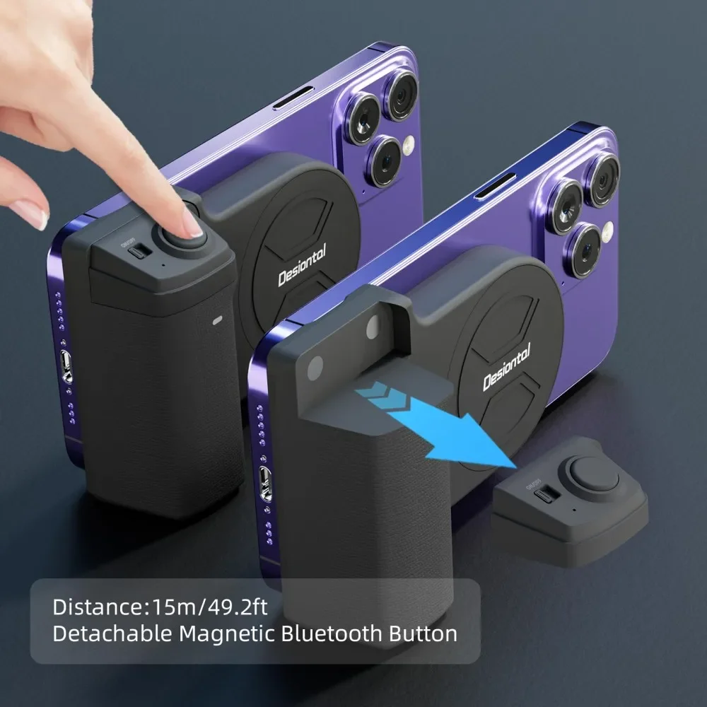 Smartphone Grip for iPhone & Android Video Shooting Handle Bluetooth Bracket Magnetic Progrip Photography Accessory