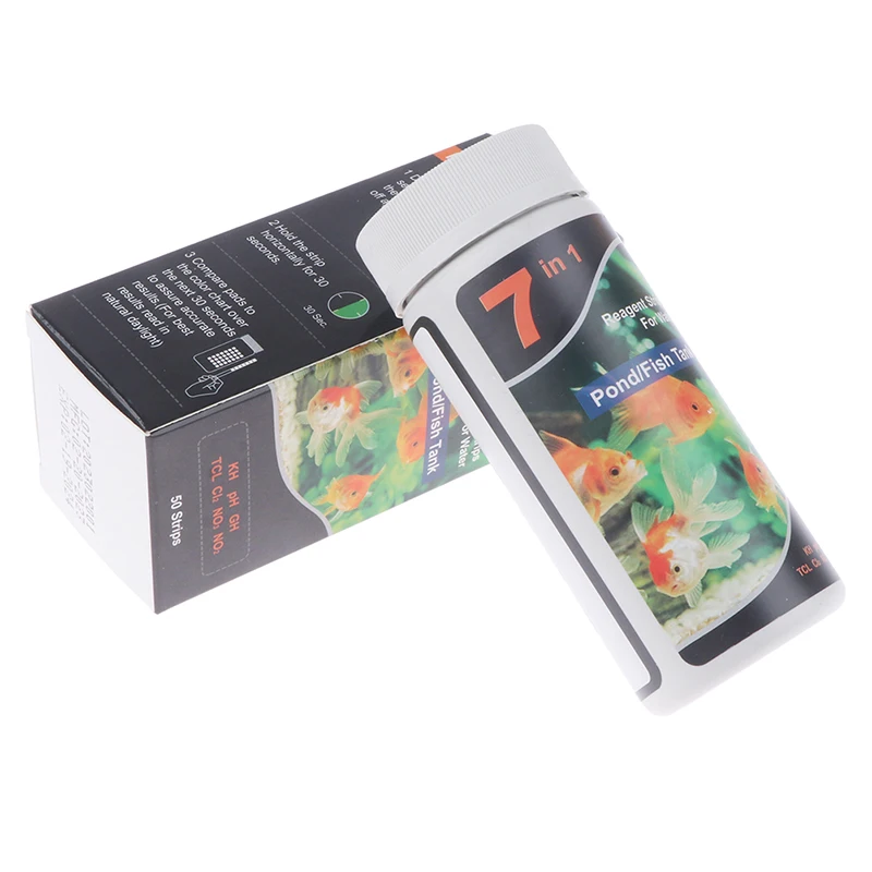 Aquarium Test Strips 1Pc 7in1 Aquarium Testing Kit for Freshwater Saltwater Pond Test Strips for Fish Tank Testing For Fresh Salt Water 11.0*4.5cm