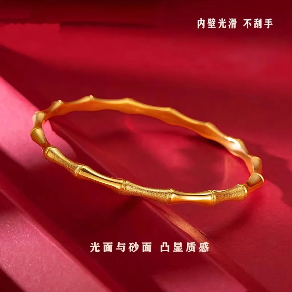 9999 real gold 24K yellow gold High-rise Bracelet Classic Bamboo for Peace Bamboo Bracelet 3