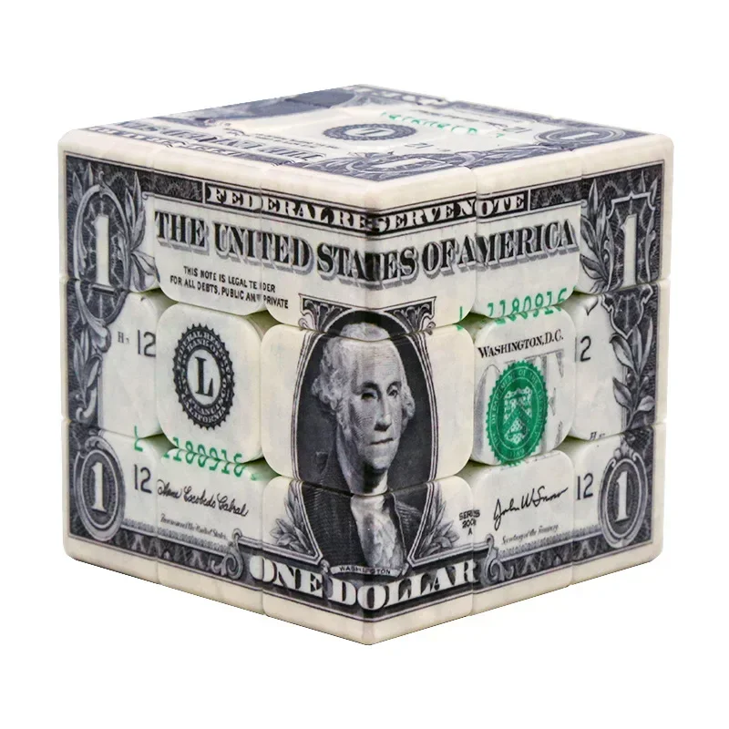 3x3x3 Creative Customized Printing USD Pattern Magic Professional Puzzle Speed Cube Educational Toys Children and Adult Gifts 6
