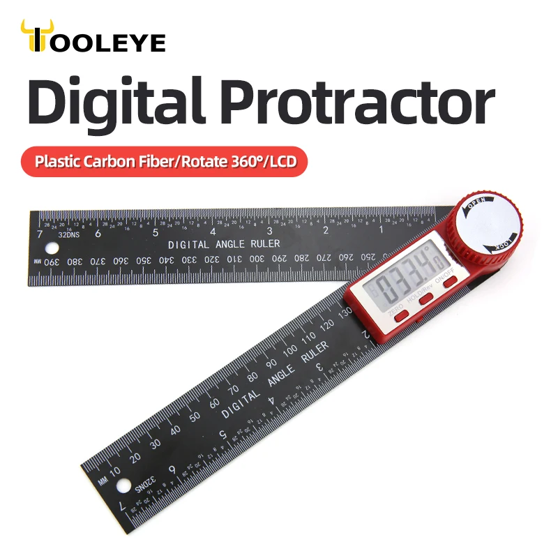 Protractor Ruler 200mm en Acier Inoxydable LCD Digital Protractor Goniometer Gauge Electronic Angle Finder Ruler Instrument de Mesure Outil 
