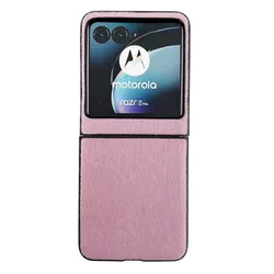 2024 Ultra Plush Fur Leather Protective Phone Case - Premium Hard Shell Cover for Moto Razr 50 Ultra (Pink)