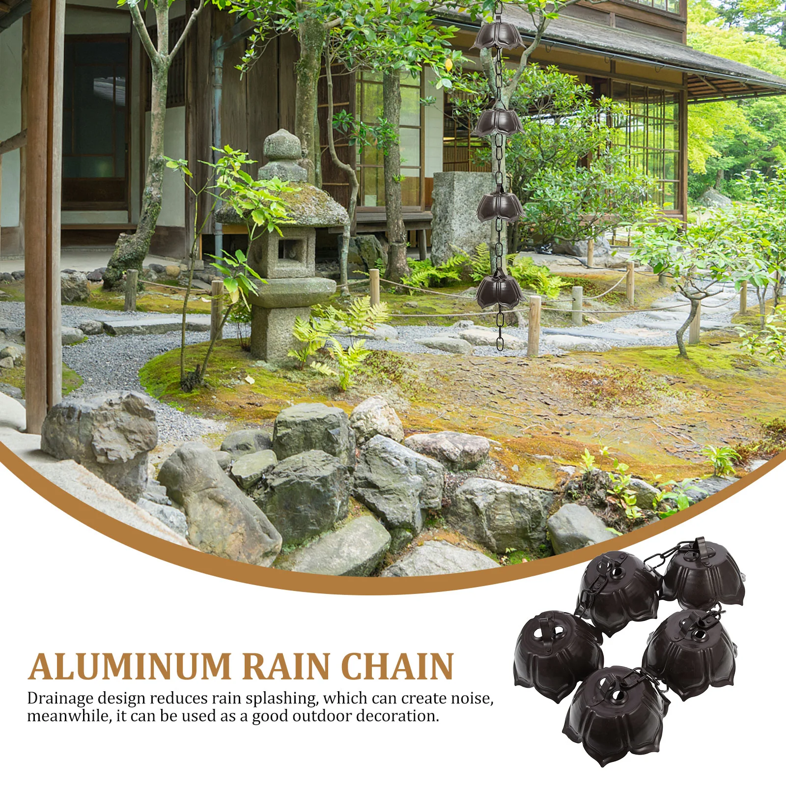 Rain Chains Water Decorative For Gutter Hanging Rainwater Collection Aluminum Replacement