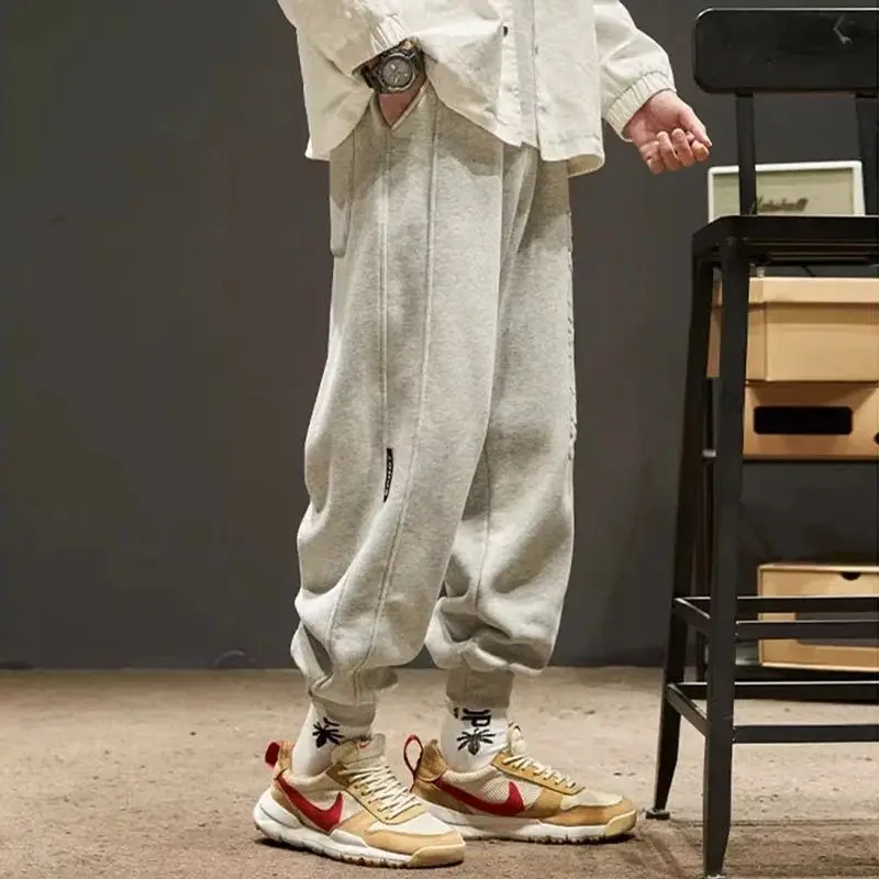 Spring Autumn Elegant Fashion Harajuku Slim Fit Trousers Loose All Match Sport Casual Pants Solid Pockets Straight Leg Pants