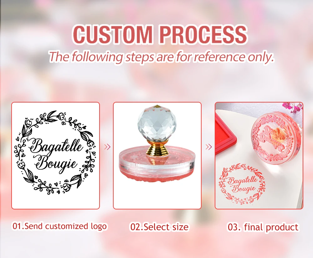 Description Picture 3 of itemPersonalized Seal LOGO Private Acrylic Stamp Custom Wedding Student Graduation Business Logo Package Transparent Acrylic Stamp