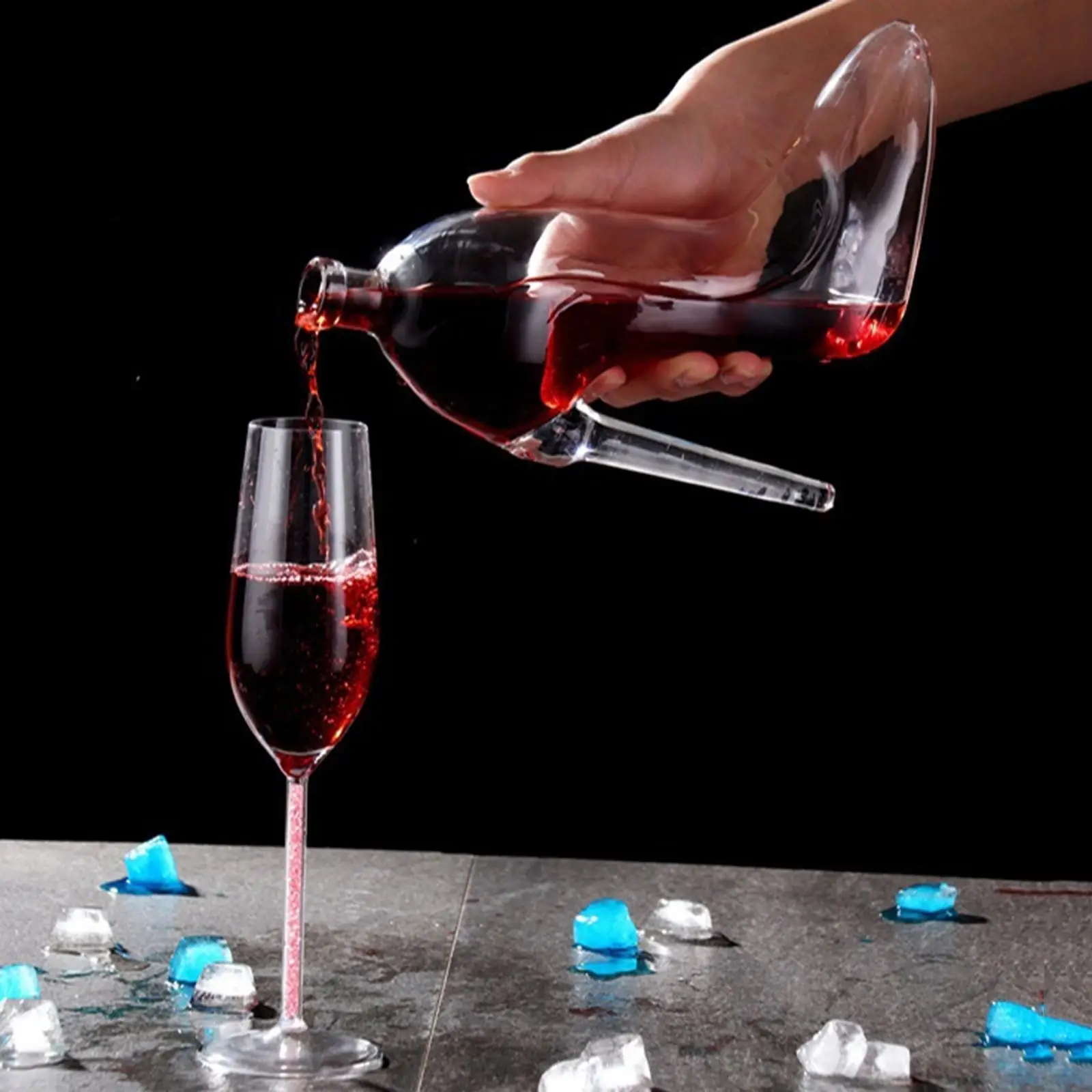 Decanter A Forma Di Tacco Alto 350ml In Vetro Senza Piombo – Per Vino E Whisky, Regalo Elegante Per Donne