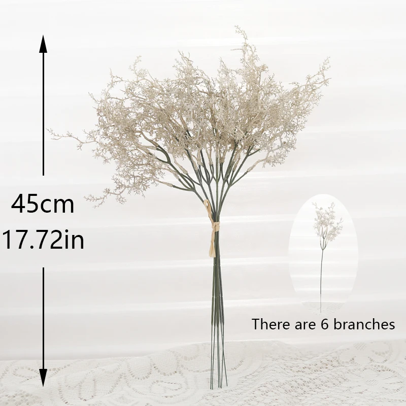 Description Picture 3 of item6pcs Artificial Pampas Grass Bouquet For Home Wedding Decoration Party Room Decor Bedroom DIY Flower Wall Vase Fake Plants Wheat