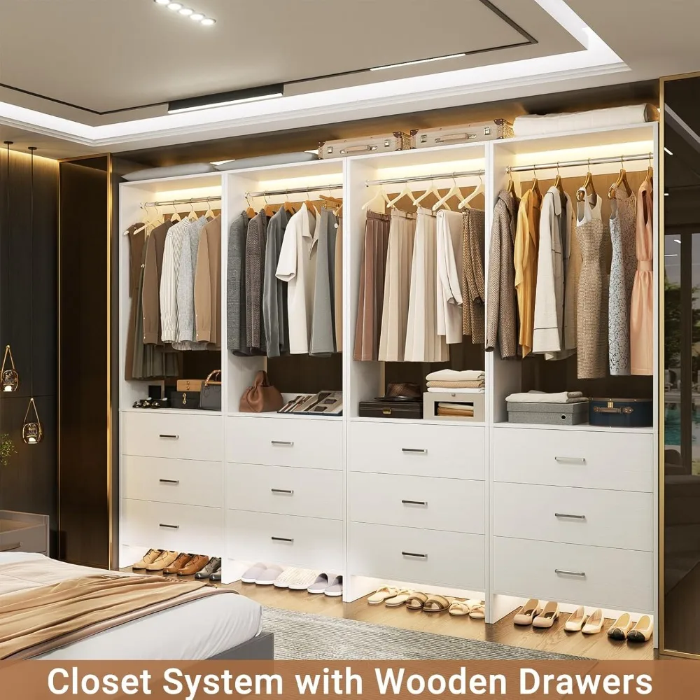 Closet System Closet Organizer, Wood Closet Organizer System, Walk-in Closets or Small Closets Wardrobe, Clothes Rack wi 5