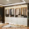Closet System Closet Organizer, Wood Closet Organizer System, Walk-in Closets or Small Closets Wardrobe, Clothes Rack wi 5