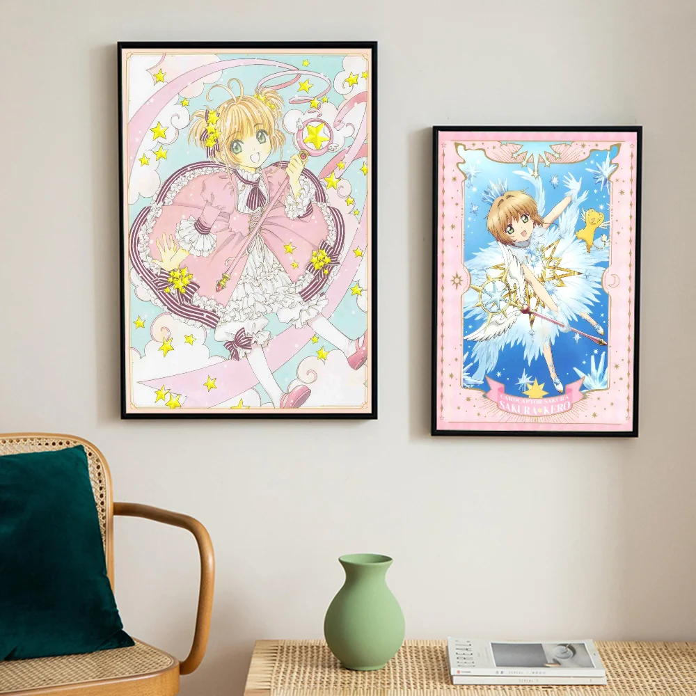 

Cardcaptor Sakura Poster Self-adhesive Art Poster Retro Kraft Paper Sticker DIY Room Bar Cafe Vintage Decorative