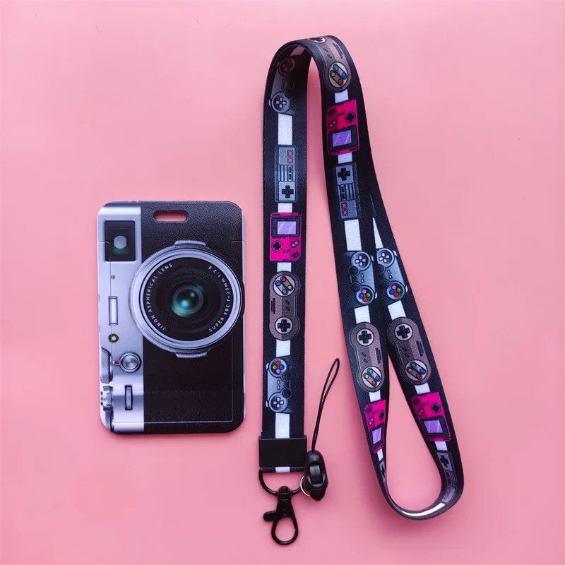 Porta carte con nastro retrò Cordino per fotocamera Tracolla per fotocamera Custodia per carte di credito Porta badge identificativi Porta carte di protezione per credenziali - immagine 6
