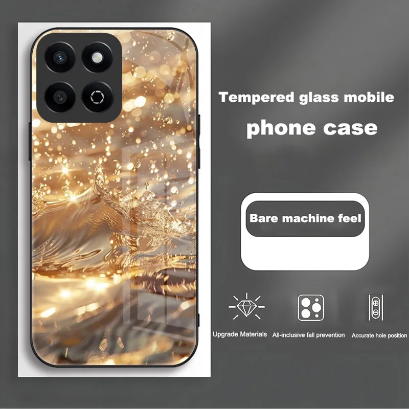 Enhanced Tempered Glass Hard PC Back Case with TPU Bumper