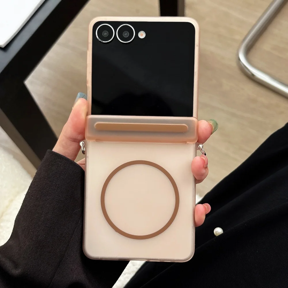 Matte Magnetic Wireless Charging Hinge Phone Case - Shockproof Ultra-Thin Hard Cover