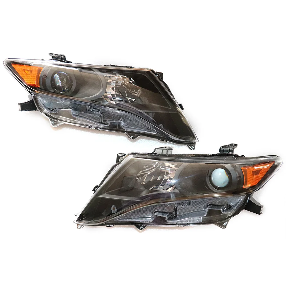 Pair Halogen Headlights Black Headlamps Fits 2009 2010 2011-2016 Toyota Venza 114-50933L, 114-50931R 2