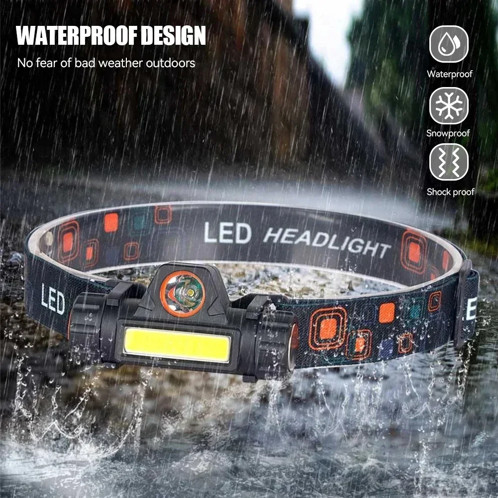 Description Picture 6 of itemQ5 COB LED Headlamp Powerful 6000LM Waterproof Headlight USB Rechargeable use 18650 Head Torch Camping Fishing Lantern