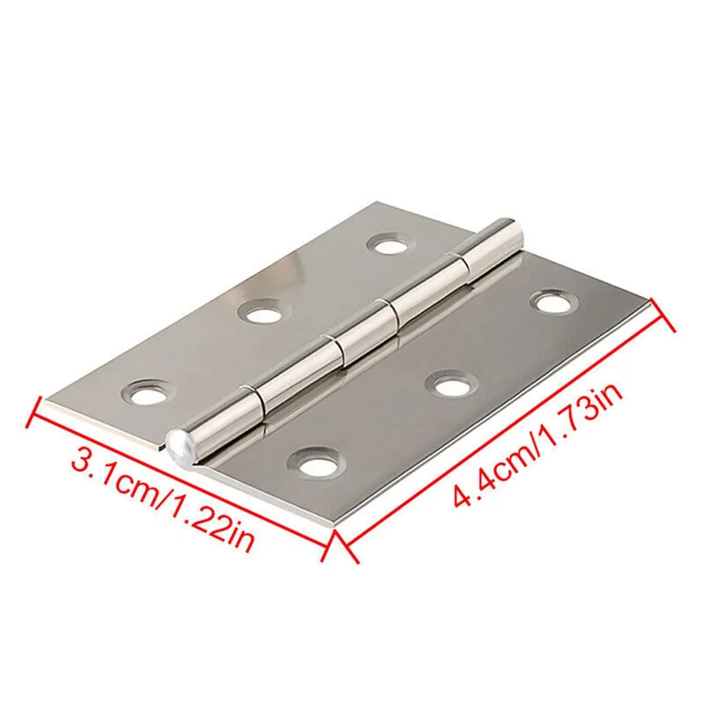 Stainless Steel Door Hinges Cabinet Doors Windows Wooden Box Flat Hinge 10pcs Home Furniture Hardware Accessories