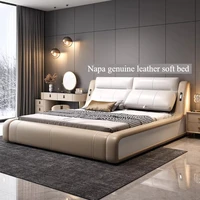 Lampe de chevet esthétique pour chambre à coucher, cadre de lit plateforme double pleine grandeur avec rangement, accessoires pour la maison 1