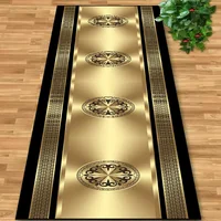 European Gold Corridor Carpet Luxury Decoration Home Hall Carpet Non-slip Washable Passageway Rug Custom Hotel Entryway Carpets 1