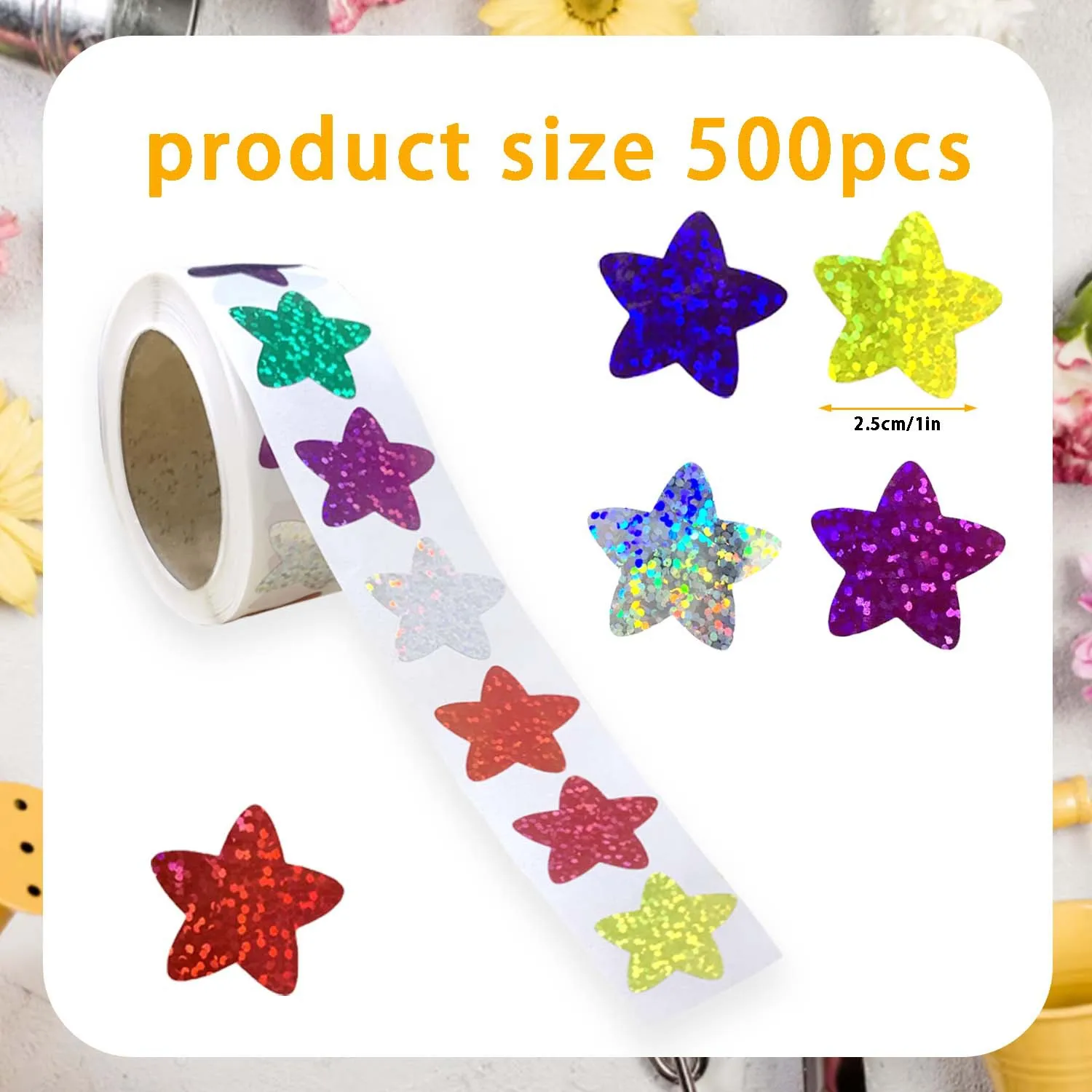 Colorful Holographic Star Stickers for Kids – Reward & Crafting Classroom Supplies for Teachers