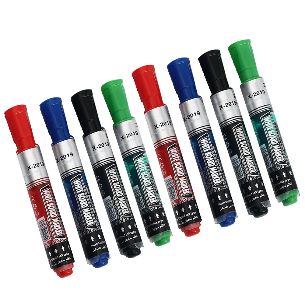 8Pcs 부드러운 쓰기 건식 지우기 마커 프리미엄 방수 친환경 무독성 화이트보드 유리 플라스틱 종이 DIY 공예용