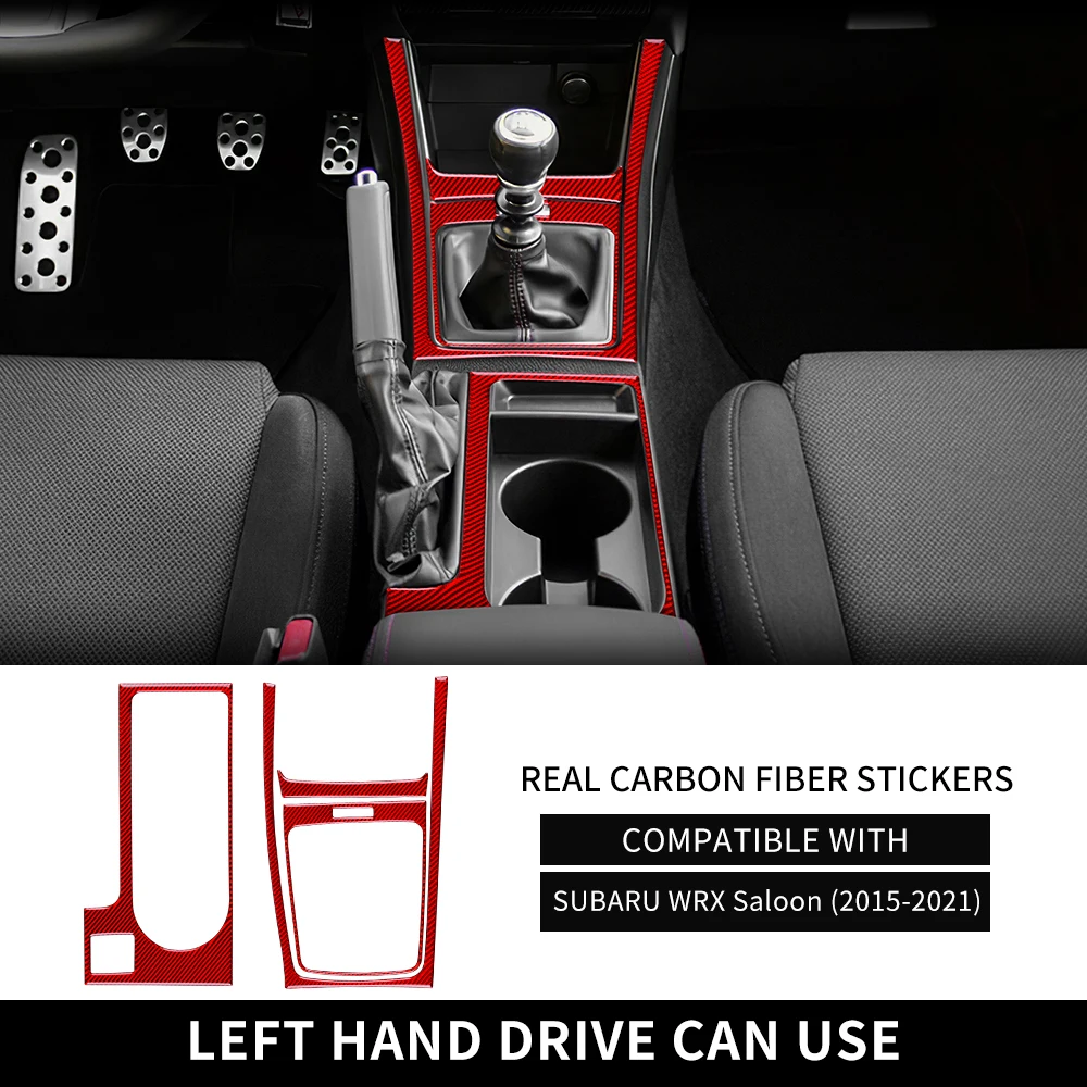 Carbon Fiber Gear Shift Panel Trim Cover - For Subaru WRX STI 2015-2020 (Left Hand Drive Only)
