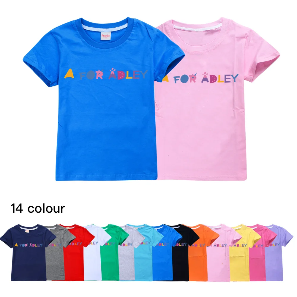 

Toddler Boys A for Adley Summer T-Shirt Clothes Teen Girls Cotton Tees Boutique Kids Clothing Baby O-Neck Short Sleeve Tops